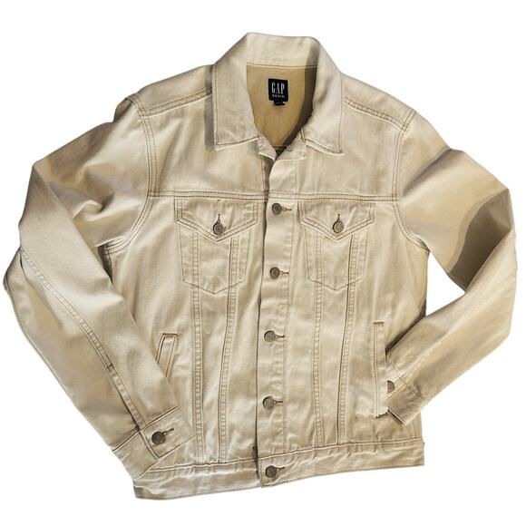 Gap Unisex Jean Jacket Cream Denim Icon Small 1990’s Vintage Y2K Casual Designer - Picture 1 of 8